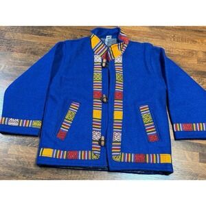 Vintage Nepal child's wool jacket size Medium 4T.  Flannel lined. Unisex.